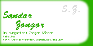 sandor zongor business card